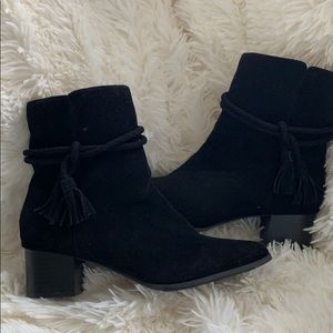 Black suede ankle boots size 8